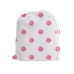 Lips Bubblegum Pattern Drawstring Pouch (xl) by Littlebird
