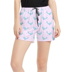 Narwales Stars  Pattern Pink Women s Runner Shorts by Littlebird