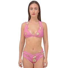 Cookies Pattern Pink Double Strap Halter Bikini Set by Littlebird