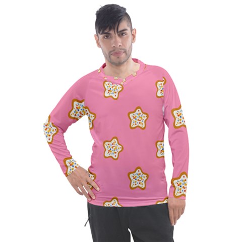 Cookies Pattern Pink Men s Pique Long Sleeve Tee by Littlebird