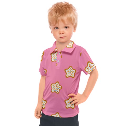 Cookies Pattern Pink Kids  Polo Tee by Littlebird
