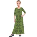 Floral folk damask pattern Fantasy flowers Floral geometric fantasy Kids  Quarter Sleeve Maxi Dress View1