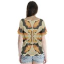 Abstract pattern geometric backgrounds  Abstract geometric  V-Neck Flutter Sleeve Top View2