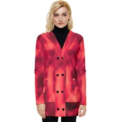 Cadmium Red Abstract Stars Button Up Hooded Coat  by DimitriosArt