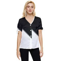 Gradient Bow Sleeve Button Up Top by Sparkle