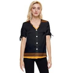 Gradient Bow Sleeve Button Up Top by Sparkle