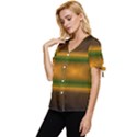 Gradient Bow Sleeve Button Up Top View2