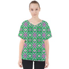 Abstract Illustration With Eyes V-neck Dolman Drape Top by SychEva