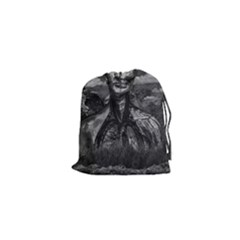 Bw Creepy Fantasy Scene Artwork Drawstring Pouch (xs) by dflcprintsclothing