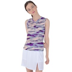 Orange  Waves Abstract Series No1 Women s Sleeveless Sports Top by DimitriosArt