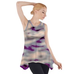 Orange  Waves Abstract Series No1 Side Drop Tank Tunic by DimitriosArt