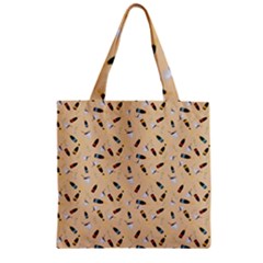 Festive Champagne Zipper Grocery Tote Bag by SychEva