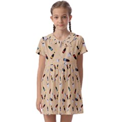 Festive Champagne Kids  Asymmetric Collar Dress by SychEva