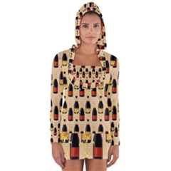 Champagne For The Holiday Long Sleeve Hooded T-shirt by SychEva
