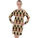 Champagne For The Holiday Long Sleeve Hoodie Dress View1