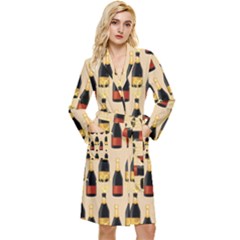 Champagne For The Holiday Long Sleeve Velour Robe by SychEva