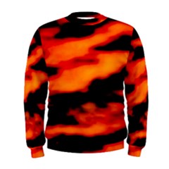 Red  Waves Abstract Series No13 Men s Sweatshirt by DimitriosArt