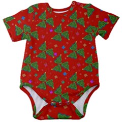 Christmas Trees Baby Short Sleeve Onesie Bodysuit by SychEva