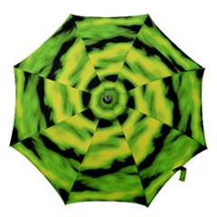 Green  Waves Abstract Series No12 Hook Handle Umbrellas (large) by DimitriosArt