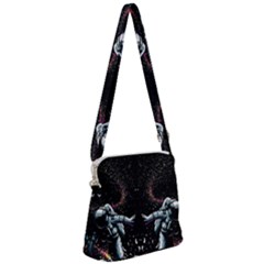 Digital Illusion Zipper Messenger Bag by Sparkle