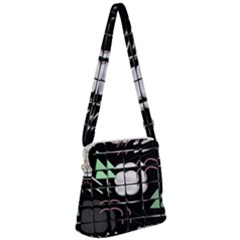 Digital Illusion Zipper Messenger Bag by Sparkle