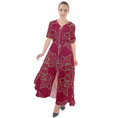 Abstract Pattern Geometric Backgrounds   Waist Tie Boho Maxi Dress by Eskimos
