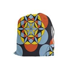 Abstract Pattern Geometric Backgrounds   Drawstring Pouch (large) by Eskimos
