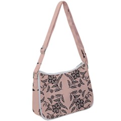 Floral Folk Damask Pattern  Zip Up Shoulder Bag by Eskimos