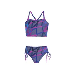 3d Lovely Geo Lines Girls  Tankini Swimsuit by Uniqued