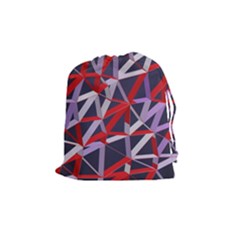 3d Lovely Geo Lines Vii Drawstring Pouch (medium) by Uniqued
