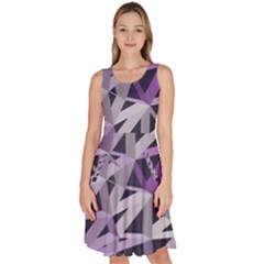 3d Lovely Geo Lines  Iv Knee Length Skater Dress With Pockets by Uniqued