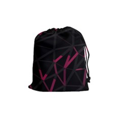 3d Lovely Geo Lines Viii Drawstring Pouch (medium) by Uniqued