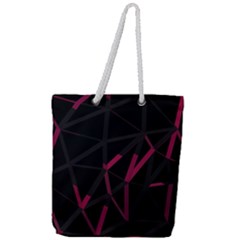 3d Lovely Geo Lines Viii Full Print Rope Handle Tote (large) by Uniqued