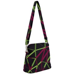 3d Lovely Geo Lines X Zipper Messenger Bag by Uniqued
