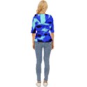 Blue Waves Abstract Series No11 Lightweight Drawstring Hooded Top View4