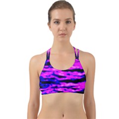 Purple  Waves Abstract Series No6 Back Web Sports Bra by DimitriosArt