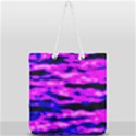 Purple  Waves Abstract Series No6 Full Print Rope Handle Tote (Large) View1