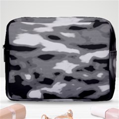 Black Waves Abstract Series No 1 Make Up Pouch (large) by DimitriosArt