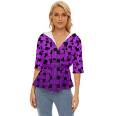 Weaved Bubbles At Strings, Purple, Violet Color Lightweight Drawstring Hooded Top by Casemiro