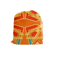 Abstract Pattern Geometric Backgrounds   Drawstring Pouch (large) by Eskimos