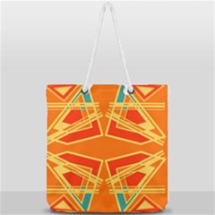 Abstract Pattern Geometric Backgrounds   Full Print Rope Handle Tote (large) by Eskimos