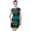 Abstract geometric design    Drawstring Hooded Dress View1
