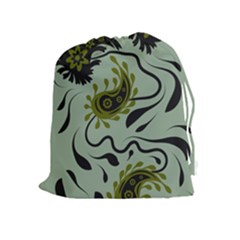 Floral Pattern Paisley Style Paisley Print   Drawstring Pouch (xl) by Eskimos
