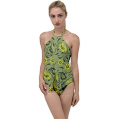 Floral Pattern Paisley Style Paisley Print   Go With The Flow One Piece Swimsuit by Eskimos