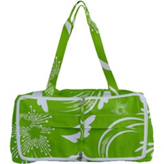 Folk Flowers Print Floral Pattern Ethnic Art Multi Function Bag by Eskimos