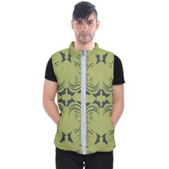 Floral Folk Damask Pattern Fantasy Flowers  Men s Puffer Vest by Eskimos