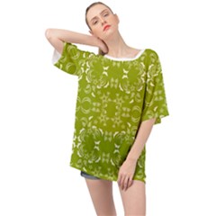 Floral Folk Damask Pattern  Oversized Chiffon Top by Eskimos