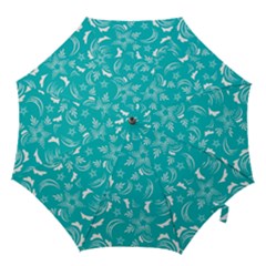 Folk Flowers Print Floral Pattern Ethnic Art Hook Handle Umbrellas (large) by Eskimos