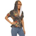 Abstract geometric design    Lightweight Drawstring Hooded Top View3