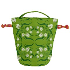 Floral Folk Damask Pattern  Drawstring Bucket Bag by Eskimos